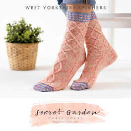 Free Download - Secret Garden Cable Socks in West Yorkshire Spinners Signature 4ply