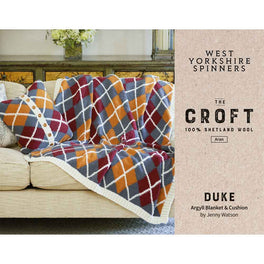 Duke Blanket and Cushion in West Yorkshire Spinners The Croft Aran by Jenny Watson - Digital Pattern DPB0243