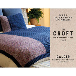 Calder Blanket and Cushion in West Yorkshire Spinners The Croft Aran by Jenny Watson - Digital Pattern DPB0246