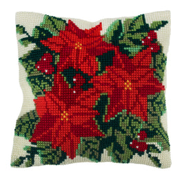Trimits Cross Stitch Tapestry Cushion Kit: Poinsettia