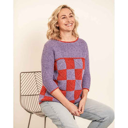 Textured Tiles Sweater - Two Colour Kit in Rowan Felted Tweed by Georgia Farrell - 5 sizes