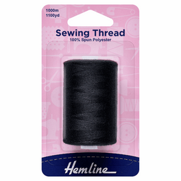 Hemline Sewing Thread - 1000 metres - Black
