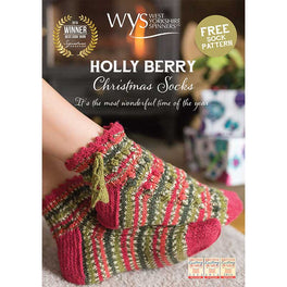 Free Download - Holly Berry Christmas Socks in West Yorkshire Spinners Signature 4ply