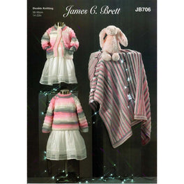 Cardigan, Sweater and Blanket in James C Brett Baby Twinkle Print Dk