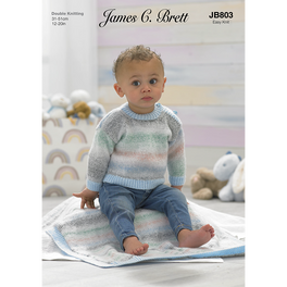 Sweaters Hat and Blanket in James C Brett Baby Marble Dk