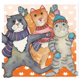 Emma Ball Greetings Card - Three Kittens in Mittens