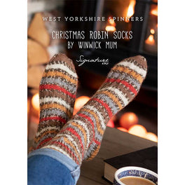 Free Download - Christmas Robin Socks in West Yorkshire Spinners Signature 4ply