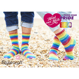 Free Download - Sock Pattern by Stuart Hillard in Stylecraft Head Over Heels - Show Your Pride- Digital Version