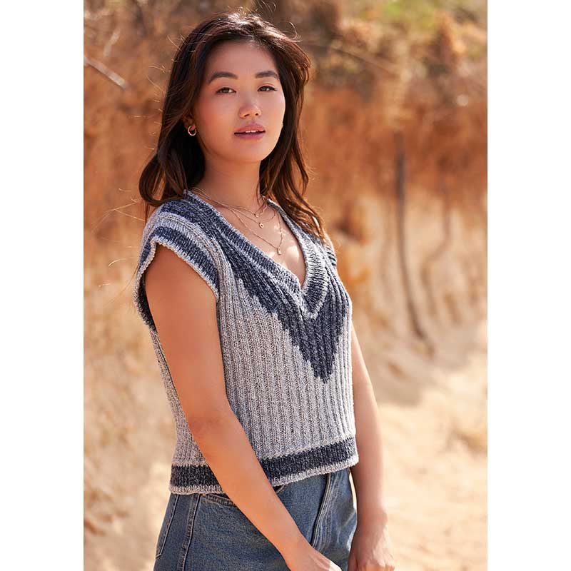 ◆新品◆22ss◆ROTOL◆REBUILD KNIT VEST◆再構築 Buy Tellin Vest in Rowan Denim Revive - Digital Version ZB336