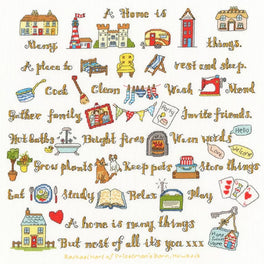 A Home Is Many Things Cross Stitch Kit