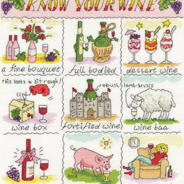 Know Your Wine Cross Stitch Kit