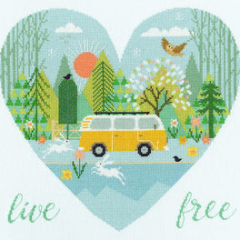 Wild at Heart: Live Free Cross stitch kit
