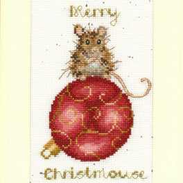 Merry Christmouse Christmas Card Cross Stitch Kit