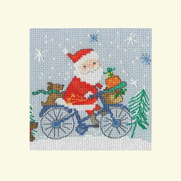 Delivery By Bike - Christmas Card Cross Stitch Kit