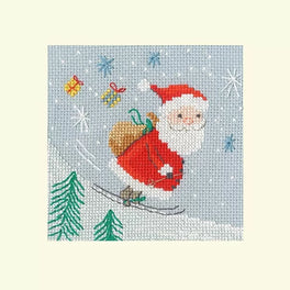 Delivery By Skis - Christmas Card Cross Stitch Kit