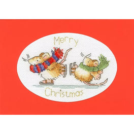 Mice on Ice -  Bothy Threads Christmas Card Cross Stitch Kit