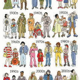 Fashion Through The Decades Cross stitch kit
