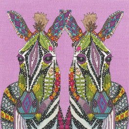 Jewelled Zebras Cross Stitch Kit