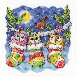 A Christmas Hoot Cross Stitch Kit by Karen Carter