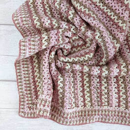 In the Pink - V-Stitch Baby / Lap Blanket - in Stylecraft Bambino & Bellissima by Sara Geraghty