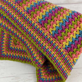 Bright V-Stitch Baby / Lap Blanket - in Stylecraft Bellissima by Sara Geraghty