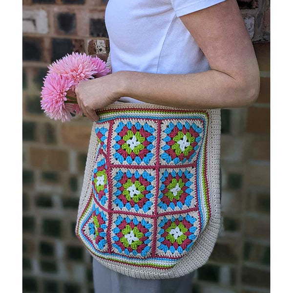 Louisa Mini Crossbody Tote Bag Square or Flowers Print Recommended for Ages 2 Years -Teens Option 2 Is for The Square Pattern