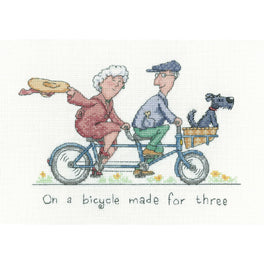 On A Bicycle Made For Three -  Heritage Crafts Cross Stitch Kit