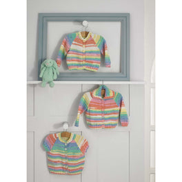 Cardigans in James C Brett Baby Twinkle Prints DK