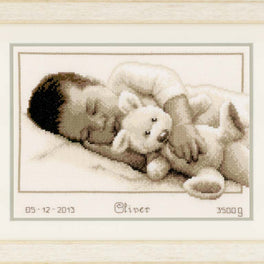 Baby and Teddy Moment Vervaco Cross Stitch Kit 