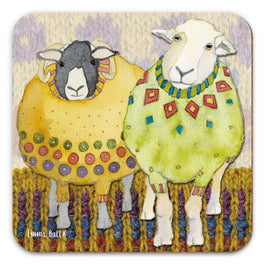 Emma Ball Single Coaster -  Two Sheep in Sweaters