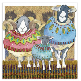 Emma Ball Greetings Card - Two Sheep and a Lamb