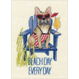 Beach Day Dog Counted Cross Stitch Kit