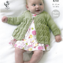 Matinee Coat, Angel Top and Cardigan in King Cole Cottonsoft DK