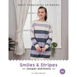 Smiles and Stripes Jumper and Dress in West Yorkshire Spinners Bo Peep Dk - Digital Pattern