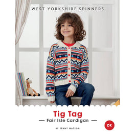 Tig Tag Fair Isle Cardigan in West Yorkshire Spinners Bo Peep Dk - Digital Pattern